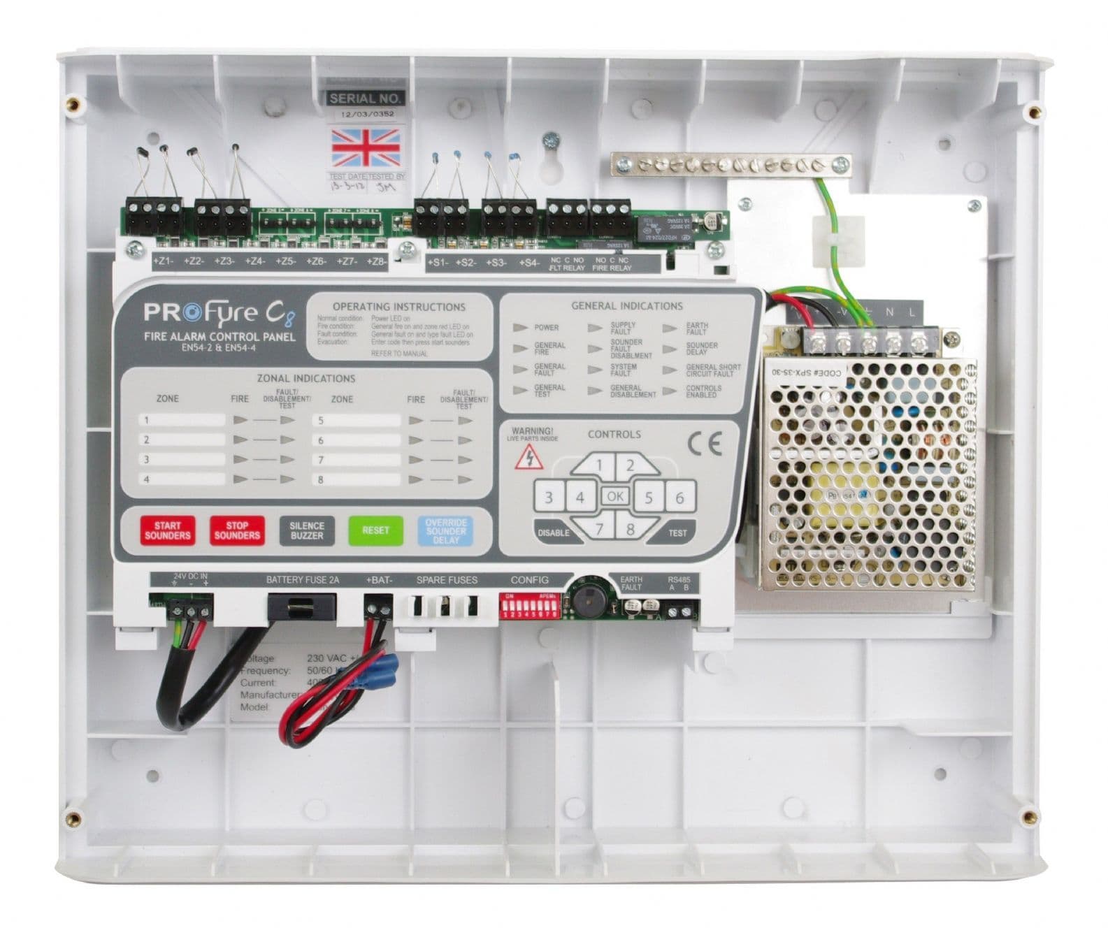 Zeta 1 Zone Fire Alarm Control Panel Motherboard