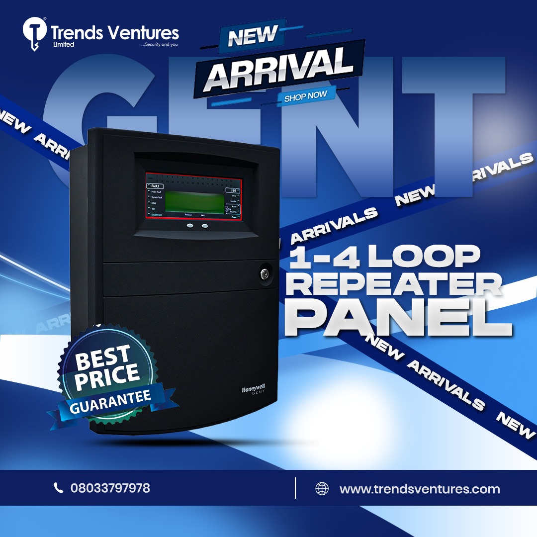 Honeywell fire alarm, repeater panel Nigeria, fire safety equipment Lagos, Honeywell distributor, Trends Ventures, fire alarm control system, 4-loop repeater panel, fire detection solutions